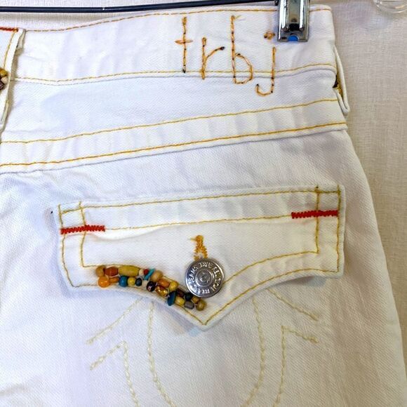 True Religion Jean Size 2 Embroidered Tan Bermuda Shorts - Picture 13 of 13